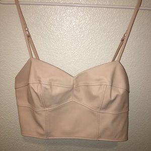Faux leather crop top